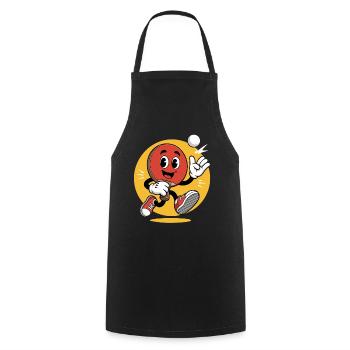 Table Tennis Cartoon Design - Kochschürze - Schwarz - Vorne - AI Model Male 185 dark (185cm)