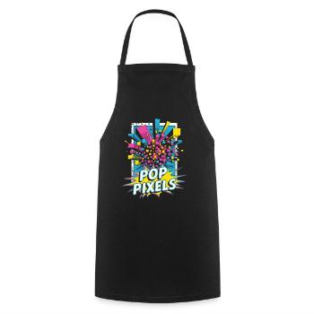 Pop Pixels Pop Culture Retro Video Game - Cooking Apron - black - Front - AI Model Male 185 dark (185cm)