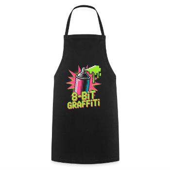 8-Bit Graffiti Pop Culture Retro Video Game - Cooking Apron - black - Front - AI Model Male 185 dark (185cm)
