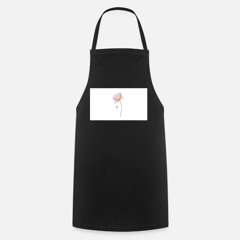 Dessin au trait délicat de rêve de fleur - Tablier de cuisine - noir