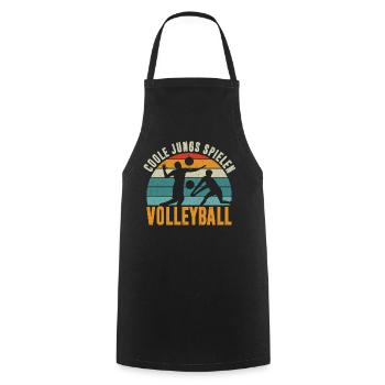 Volleyball Geschenk Volleyballspieler Jungs - Kochschürze - Schwarz - Vorne - AI Model Male 185 dark (185cm)