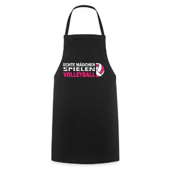 Volleyball Trainerin Geschenke Volleyballspielerin - Kochschürze - Schwarz - Vorne - AI Model Male 185 dark (185cm)