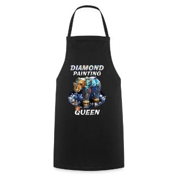 DIAMOND ELEPHANT DIAMOND PAINTING QUEEN - Cooking Apron - black - Front - AI Model Male 185 dark (185cm)