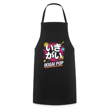 Ikigai Pop Pop Culture Japanese Aesthetic - Kochschürze - Schwarz - Vorne - AI Model Male 185 dark (185cm)