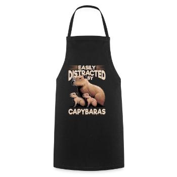Funny aesthetic Kawaii Capybara - Kochschürze - Schwarz - Vorne - AI Model Male 185 dark (185cm)