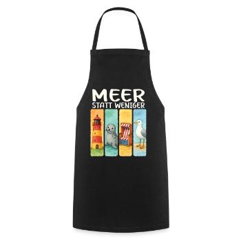 Moin Leuchtturm Robbe Strandkorb Möwe Küste - Kochschürze - Schwarz - Vorne - AI Model Male 185 dark (185cm)