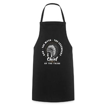 Dad Chief of the Tribe Headdress Design - Cooking Apron - black - Front - AI Model Male 185 dark (185cm)