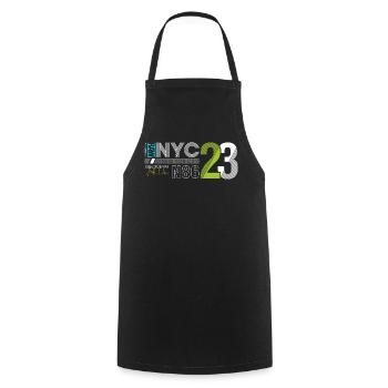 Urban Streetwear Nummer 86 Design - Kochschürze - Schwarz - Vorne - AI Model Male 185 dark (185cm)