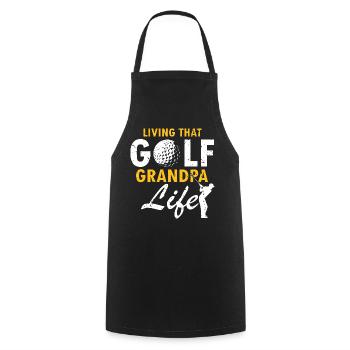 Living That Golf Grandpa Life Funny Senior Style - Cooking Apron - black - Front - AI Model Male 185 dark (185cm)