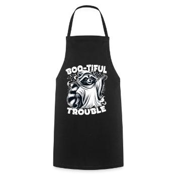 Ghost Raccoon : Boo-tiful Halloween Trouble - Tablier de cuisine - noir - Devant - AI Model Male 185 dark (185cm)