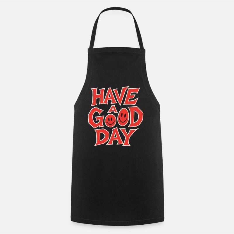 Impression de motivation sourire édifiant - Tablier de cuisine - noir