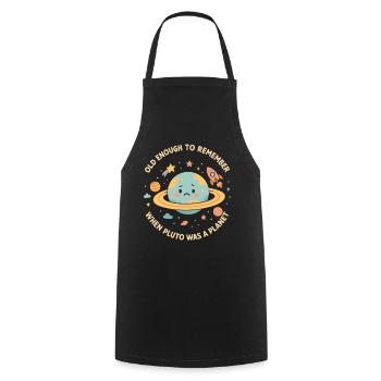 Pluton planète astronomie drôle espace design - Tablier de cuisine - noir - Devant - AI Model Male 185 dark (185cm)