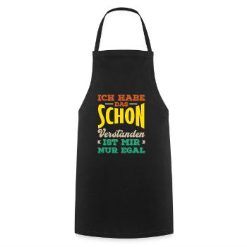 J’ai compris – je m’en fiche, sarcasme - Tablier de cuisine - noir - Devant - AI Model Male 185 dark (185cm)