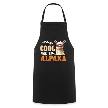 Éventail d’alpaga COOL COMME UN LAMA D’ALPAGA Drôle - Tablier de cuisine - noir - Devant - AI Model Male 185 dark (185cm)