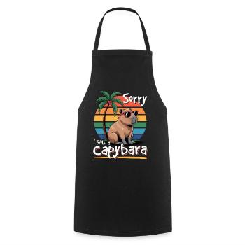 Funny aesthetic Kawaii Capybara - Kochschürze - Schwarz - Vorne - AI Model Male 185 dark (185cm)