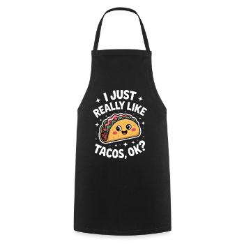 Taco Saying Mexican Food Joke Taco Gift - Cooking Apron - black - Front - AI Model Male 185 dark (185cm)