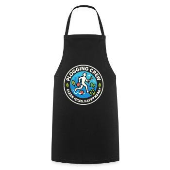 Plogging Crew Clean Miles Happy Heart - Cooking Apron - black - Front - AI Model Male 185 dark (185cm)