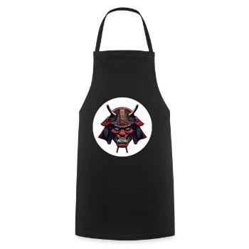 Casque de démon Oni rouge - Tablier de cuisine - noir - Devant - AI Model Male 185 dark (185cm)