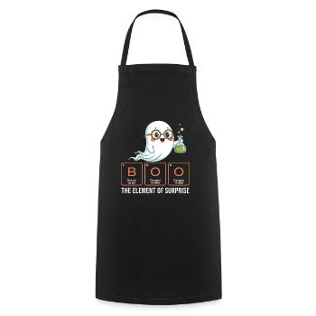 Boo — L’élément de surprise — Chimie Spooky P - Tablier de cuisine - noir - Devant - AI Model Male 185 dark (185cm)