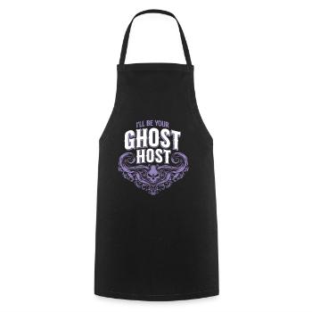 I'll Be Your Ghost Host — Spooky Host Invitation - Cooking Apron - black - Front - AI Model Male 185 dark (185cm)