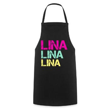 LINA Neon Triptych - Cooking Apron - black - Front - AI Model Male 185 dark (185cm)