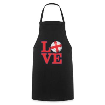 L’amour pour le drapeau de l’Angleterre de football - Tablier de cuisine - noir - Devant - AI Model Male 185 dark (185cm)