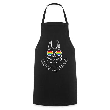 Llove is Llove LGBTQ Lama Regenbogen Sonnenbrille - Kochschürze - Schwarz - Vorne - AI Model Male 185 dark (185cm)