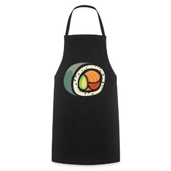 Sushi Roll Cartoon – Funny Food Design - Cooking Apron - black - Front - AI Model Male 185 dark (185cm)