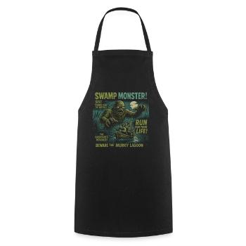 Swamp Monster Movie Poster Vintage Halloween - Cooking Apron - black - Front - AI Model Male 185 dark (185cm)