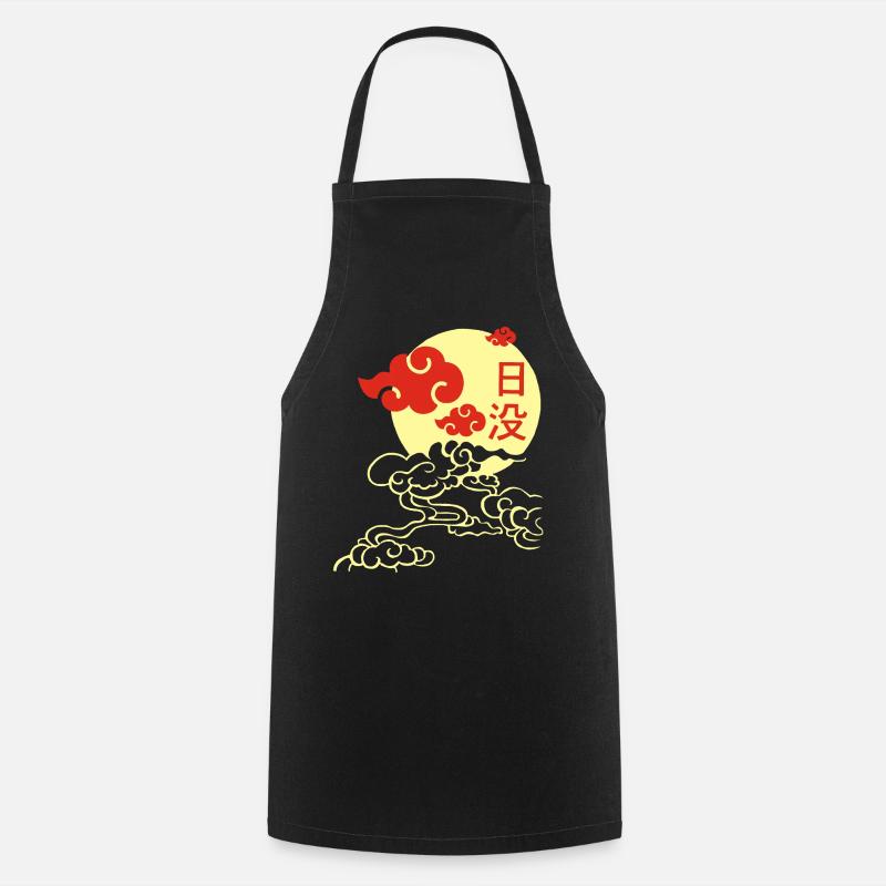 Coucher de soleil japonais - Tablier de cuisine - noir