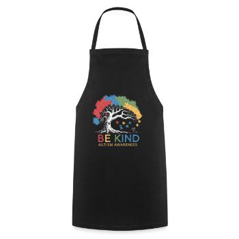 Be Kind Autism Bewusstsein Baum Puzzle - Kochschürze - Schwarz - Vorne - AI Model Male 185 dark (185cm)