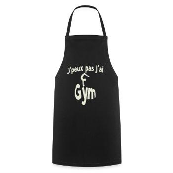 Ich kann nicht, ich habe ein Fitnessstudio - Kochschürze - Schwarz - Vorne - AI Model Male 185 dark (185cm)