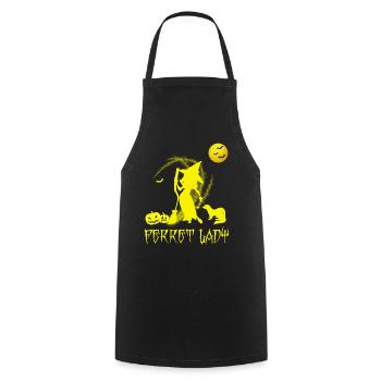 Ferret Lady Sorcière Halloween T-shirt drôle - Tablier de cuisine - noir - Devant - AI Model Male 185 dark (185cm)