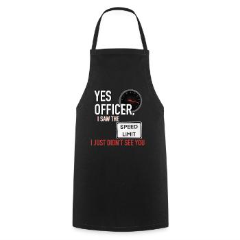 Yes Officer Funny Speeding Tee - Tablier de cuisine - noir - Devant - AI Model Male 185 dark (185cm)