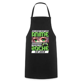 Ich Gucke Nicht Nur Anime Manchmal Zocke Ich Auch - Kochschürze - Schwarz - Vorne - AI Model Male 185 dark (185cm)