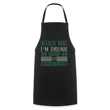 Embrasse-moi ivre irlandais - Tablier de cuisine - noir - Devant - AI Model Male 185 dark (185cm)
