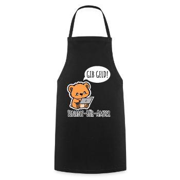 Finanz-Bär-Ämter - GIVE MONEY! - Cooking Apron - black - Front - AI Model Male 185 dark (185cm)
