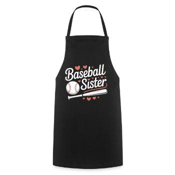 Baseball Spruch Schwester Lustig Baseball Geschenk - Kochschürze - Schwarz - Vorne - AI Model Male 185 dark (185cm)