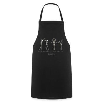 Dry Bones Come Alive – Ezekiel 37:5 - Cooking Apron - black - Front - AI Model Male 185 dark (185cm)
