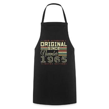 Birthday Gift November 1965 - Cooking Apron - black - Front - AI Model Male 185 dark (185cm)