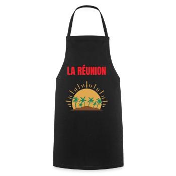 La Réunion T-Shirt Sonne und Palmen - Kochschürze - Schwarz - Vorne - AI Model Male 185 dark (185cm)