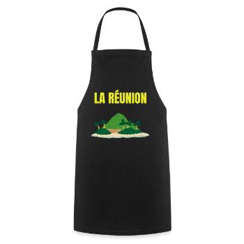 Tropisches T-Shirt auf der Insel La Réunion - Kochschürze - Schwarz - Vorne - AI Model Male 185 dark (185cm)