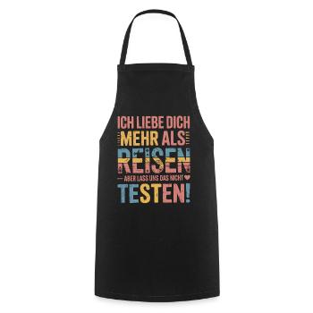 I love you more than traveling but - Cooking Apron - black - Front - AI Model Male 185 dark (185cm)