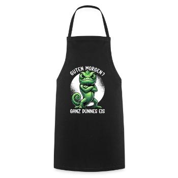 Guten Morgen Ganz Dünnes Eis Chamäleon Humor - Cooking Apron - black - Front - AI Model Male 185 dark (185cm)