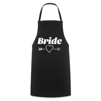 Conception de flèche de coeur de mariée - Tablier de cuisine - noir - Devant - AI Model Male 185 dark (185cm)