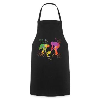 Curler Winter Sports Curling - Cooking Apron - black - Front - AI Model Male 185 dark (185cm)
