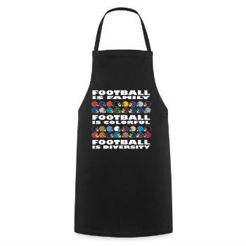 Diversité dans le football - Tablier de cuisine - noir - Devant - AI Model Male 185 dark (185cm)
