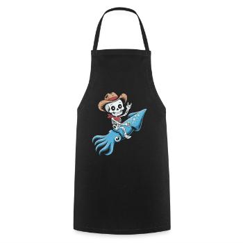 Skeleton cowboy on octopus - Cooking Apron - black - Front - AI Model Male 185 dark (185cm)