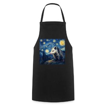 Opossum Van Gogh Sternennacht - Kochschürze - Schwarz - Vorne - AI Model Male 185 dark (185cm)