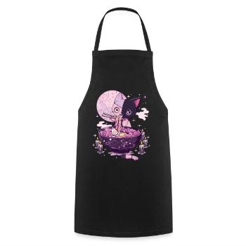 Kawaii Goth Pastellkatze Zombie Ramen - Kochschürze - Schwarz - Vorne - AI Model Male 185 dark (185cm)